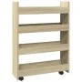 Narrow storage cart 4 levels oak Sonoma wood by , Kitchen and dining carts - Ref: Foro24-855261, Price: 51,68 €, Discount: %