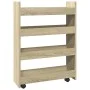 Narrow storage cart 4 levels oak Sonoma wood by , Kitchen and dining carts - Ref: Foro24-855261, Price: 51,68 €, Discount: %