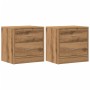 Zwei Nachttische aus braunem Eichenfurnierholz, 40x30x40 cm. von , Nachttische - Ref: Foro24-855927, Preis: 79,63 €, Rabatt: %