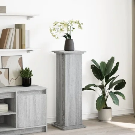 Gray Sonoma pedestal display with storage 31x30x90 cm by , Pot stands - Ref: Foro24-854612, Price: 66,09 €, Discount: %