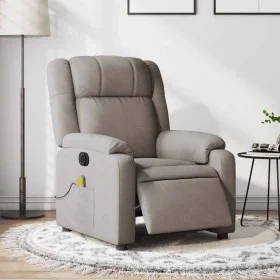 Sillón reclinable de masaje eléctrico tela gris taupe de , Sillones - Ref: Foro24-3205198, Precio: 312,89 €, Descuento: %