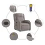 Sillón reclinable de masaje eléctrico tela gris taupe de , Sillones - Ref: Foro24-3205198, Precio: 312,89 €, Descuento: %