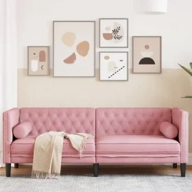 Sofá Chesterfield 3 plazas con cojines terciopelo rosa by , Sofas - Ref: Foro24-372696, Price: 350,42 €, Discount: %
