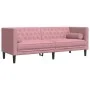 Sofá Chesterfield 3 plazas con cojines terciopelo rosa de , Sofás - Ref: Foro24-372696, Precio: 350,37 €, Descuento: %
