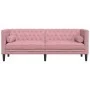 Sofá Chesterfield 3 plazas con cojines terciopelo rosa de , Sofás - Ref: Foro24-372696, Precio: 350,37 €, Descuento: %