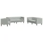 Set sofás Chesterfield con cojines 3 pzas terciopelo gris claro by , Sofas - Ref: Foro24-3209281, Price: 699,72 €, Discount: %