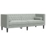 Set sofás Chesterfield con cojines 3 pzas terciopelo gris claro by , Sofas - Ref: Foro24-3209281, Price: 636,63 €, Discount: %