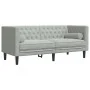 Set sofás Chesterfield con cojines 3 pzas terciopelo gris claro by , Sofas - Ref: Foro24-3209281, Price: 699,72 €, Discount: %
