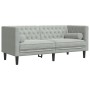 Set sofás Chesterfield con cojines 3 pzas terciopelo gris claro by , Sofas - Ref: Foro24-3209281, Price: 636,63 €, Discount: %