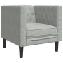 Set sofás Chesterfield con cojines 3 pzas terciopelo gris claro by , Sofas - Ref: Foro24-3209281, Price: 636,63 €, Discount: %