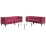 Chesterfield-Sofas mit 2-teiligen Kissen aus dunkelrotem Samt. von , Sofas - Ref: Foro24-3209295, Preis: 584,32 €, Rabatt: %