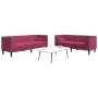 Set sofás Chesterfield con cojines 2 pzas terciopelo rojo tinto by , Sofas - Ref: Foro24-3209295, Price: 628,29 €, Discount: %