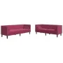 Set sofás Chesterfield con cojines 2 pzas terciopelo rojo tinto by , Sofas - Ref: Foro24-3209295, Price: 628,29 €, Discount: %