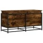 Caja de almacenaje con tapa madera roble ahumado 100x40x51,5 cm de , Cestas para almacenaje - Ref: Foro24-848806, Precio: 76,...