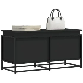 Caja almacenaje con tapa madera ingeniería negro 100x40x51,5 cm by , Storage baskets - Ref: Foro24-848804, Price: 86,43 €, Di...