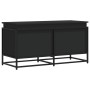 Aufbewahrungsbox mit Holzdeckel, Schwarz, 100x40x51,5 cm. von , Aufbewahrungskörbe - Ref: Foro24-848804, Preis: 87,89 €, Raba...