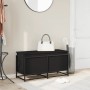 Aufbewahrungsbox mit Holzdeckel, Schwarz, 100x40x51,5 cm. von , Aufbewahrungskörbe - Ref: Foro24-848804, Preis: 87,89 €, Raba...