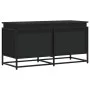 Aufbewahrungsbox mit Holzdeckel, Schwarz, 100x40x51,5 cm. von , Aufbewahrungskörbe - Ref: Foro24-848804, Preis: 86,58 €, Raba...