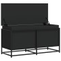 Aufbewahrungsbox mit Holzdeckel, Schwarz, 100x40x51,5 cm. von , Aufbewahrungskörbe - Ref: Foro24-848804, Preis: 87,89 €, Raba...