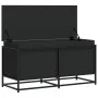 Aufbewahrungsbox mit Holzdeckel, Schwarz, 100x40x51,5 cm. von , Aufbewahrungskörbe - Ref: Foro24-848804, Preis: 86,58 €, Raba...