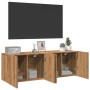 Wand-TV-Möbel, 2 Einheiten, handgefertigte Eiche, 60x30x41 cm. von , TV-Möbel - Ref: Foro24-857665, Preis: 73,04 €, Rabatt: %
