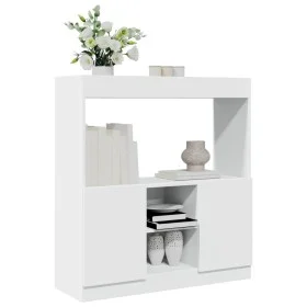 Aparador de madera de ingeniería blanco 92x33x100 cm by , Bookcases and shelves - Ref: Foro24-855124, Price: 77,51 €, Discoun...