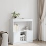 Aparador de madera de ingeniería blanco 92x33x100 cm by , Bookcases and shelves - Ref: Foro24-855124, Price: 80,77 €, Discoun...