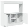Aparador de madera de ingeniería blanco 92x33x100 cm by , Bookcases and shelves - Ref: Foro24-855124, Price: 80,77 €, Discoun...