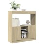 Aparador de madera de ingeniería roble Sonoma 92x33x100 cm de , Librerías y estanterías - Ref: Foro24-855126, Precio: 71,91 €