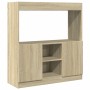 Aparador de madera de ingeniería roble Sonoma 92x33x100 cm by , Bookcases and shelves - Ref: Foro24-855126, Price: 71,98 €, D...