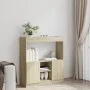 Aparador de madera de ingeniería roble Sonoma 92x33x100 cm de , Librerías y estanterías - Ref: Foro24-855126, Precio: 71,08 €...