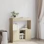 Aparador de madera de ingeniería roble Sonoma 92x33x100 cm by , Bookcases and shelves - Ref: Foro24-855126, Price: 71,98 €, D...
