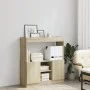 Aparador de madera de ingeniería roble Sonoma 92x33x100 cm de , Librerías y estanterías - Ref: Foro24-855126, Precio: 71,08 €...