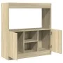 Aparador de madera de ingeniería roble Sonoma 92x33x100 cm de , Librerías y estanterías - Ref: Foro24-855126, Precio: 71,08 €...