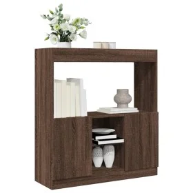 Aparador de madera de ingeniería marrón roble 92x33x100 cm by , Bookcases and shelves - Ref: Foro24-855130, Price: 73,59 €, D...