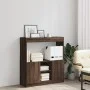 Aparador de madera de ingeniería marrón roble 92x33x100 cm by , Bookcases and shelves - Ref: Foro24-855130, Price: 73,54 €, D...