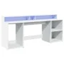 Schreibtisch mit LED-Licht, aus weißem Ingenieurholz, 200x55x91 cm. von , Schreibtische - Ref: Foro24-3309438, Preis: 186,95 ...