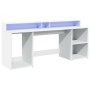 Schreibtisch mit LED-Licht, aus weißem Ingenieurholz, 200x55x91 cm. von , Schreibtische - Ref: Foro24-3309438, Preis: 191,81 ...