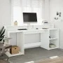 Schreibtisch mit LED-Licht, aus weißem Ingenieurholz, 200x55x91 cm. von , Schreibtische - Ref: Foro24-3309438, Preis: 186,95 ...