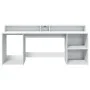 Schreibtisch mit LED-Licht, aus weißem Ingenieurholz, 200x55x91 cm. von , Schreibtische - Ref: Foro24-3309438, Preis: 186,95 ...