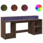 Escritorio con LED madera ingeniería marrón roble 200x55x91 cm by , Desks - Ref: Foro24-3309444, Price: 189,24 €, Discount: %