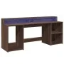 Escritorio con LED madera ingeniería marrón roble 200x55x91 cm by , Desks - Ref: Foro24-3309444, Price: 189,24 €, Discount: %