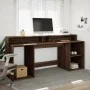 Escritorio con LED madera ingeniería marrón roble 200x55x91 cm by , Desks - Ref: Foro24-3309444, Price: 189,24 €, Discount: %