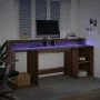 Escritorio con LED madera ingeniería marrón roble 200x55x91 cm by , Desks - Ref: Foro24-3309444, Price: 189,24 €, Discount: %