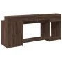 Escritorio con LED madera ingeniería marrón roble 200x55x91 cm by , Desks - Ref: Foro24-3309444, Price: 189,24 €, Discount: %