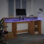Escritorio con LED madera ingeniería roble artisian 200x55x91cm by , Desks - Ref: Foro24-3309446, Price: 190,66 €, Discount: %