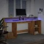 Schreibtisch mit LED-Beleuchtung, Eichenholz, handgefertigt, 200x55x91cm. von , Schreibtische - Ref: Foro24-3309446, Preis: 1...