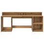 Escritorio con LED madera ingeniería roble artisian 200x55x91cm by , Desks - Ref: Foro24-3309446, Price: 190,66 €, Discount: %