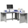 Escritorio con LED madera ingeniería gris hormigón 152x152x91cm by , Desks - Ref: Foro24-3309459, Price: 182,07 €, Discount: %