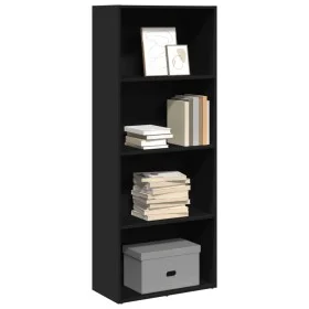 Schwarzes Regal aus Holzwerkstoff 60x30x152 cm von , Bücherregale und Regale - Ref: Foro24-857909, Preis: 70,65 €, Rabatt: %